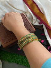 Kada Kundan Bangle -Green Matt-G4832